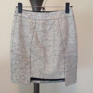 ASOS white leather crackle skirt