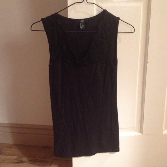 Black and lace tank top