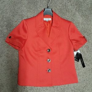 Orange short sleeve blazer