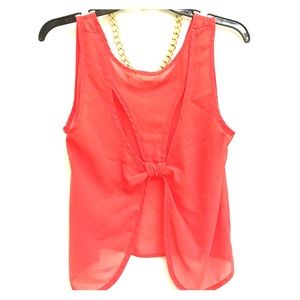 SOLD - Sexy Sheer Tank w/Bow tie Back