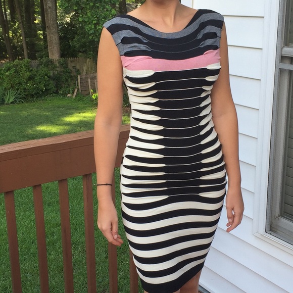 Ted Baker Rouched Sweater Body Con Dress Sz 2 3 - Picture 4 of 4
