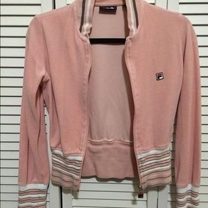 Baby Pink FILA Velvet Jacket