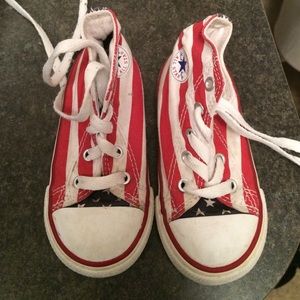 Toddler American flag high top converse