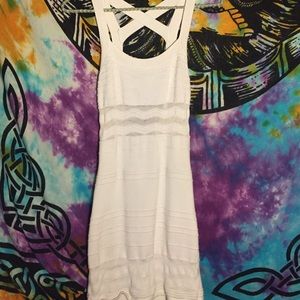 White bondage/strappy mini dress