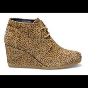 TOMS Suede Cheetah Wedges