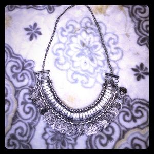 Silver chain coin necklace