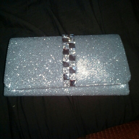 Silver glitter clutch/purse