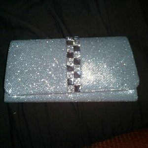 Silver glitter clutch/purse