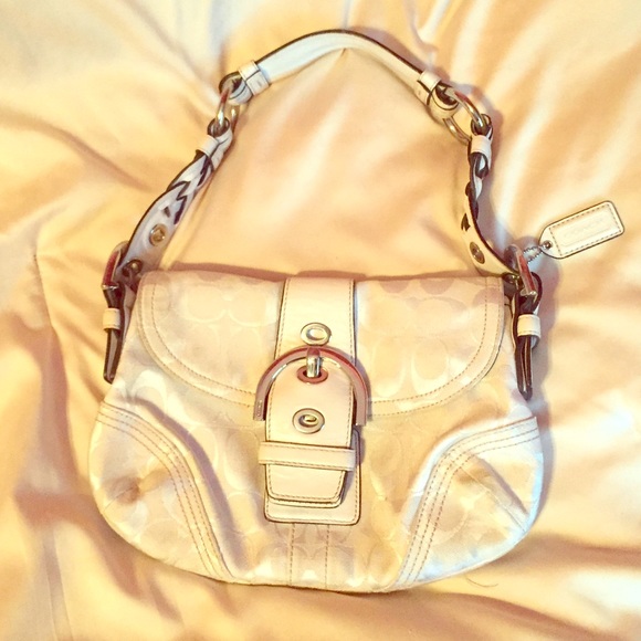 Mini white coach bag