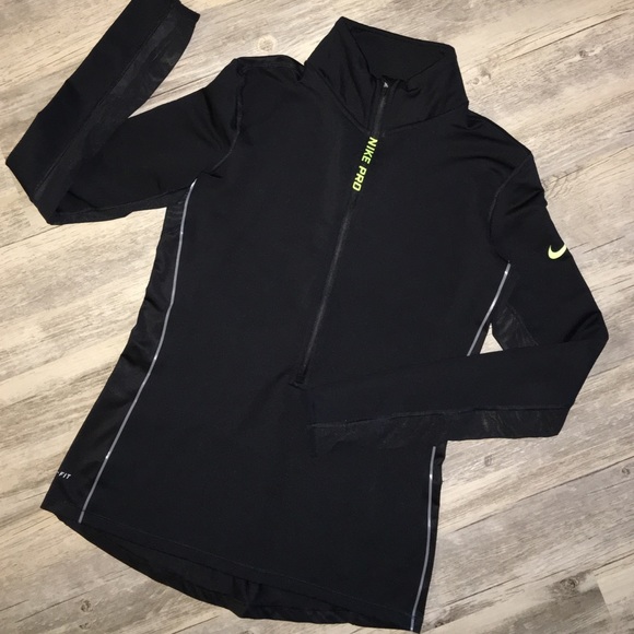nike pro hyperwarm half zip women's