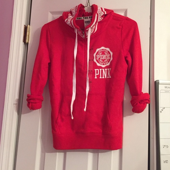 Victoria's Secret PINK red half zip hoodie