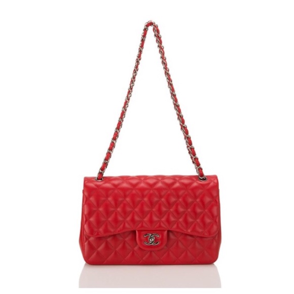 Chanel jumbo red quilted lambskin limited edition - Picture 2 of 4