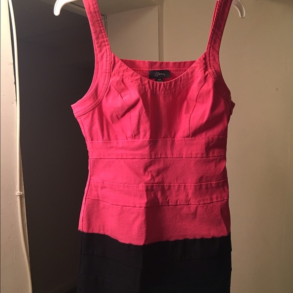 Guess Pink Black Bandage Tank Bodycon Mini dress
