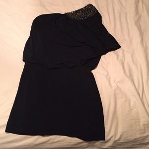 Black one-shoulder dress