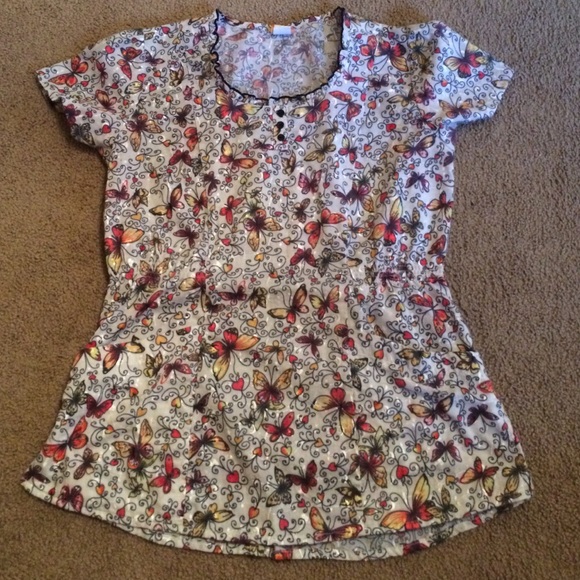 Butterfly Scrub Top