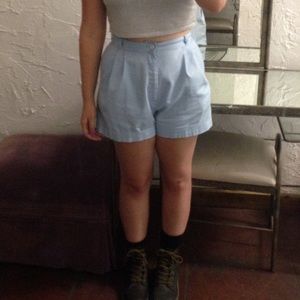 Vintage Mint Green / Blue High Waisted Shorts