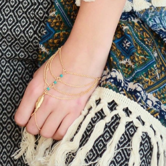 5/$20 shipped Bracelet with ring chain - Picture 2 of 3