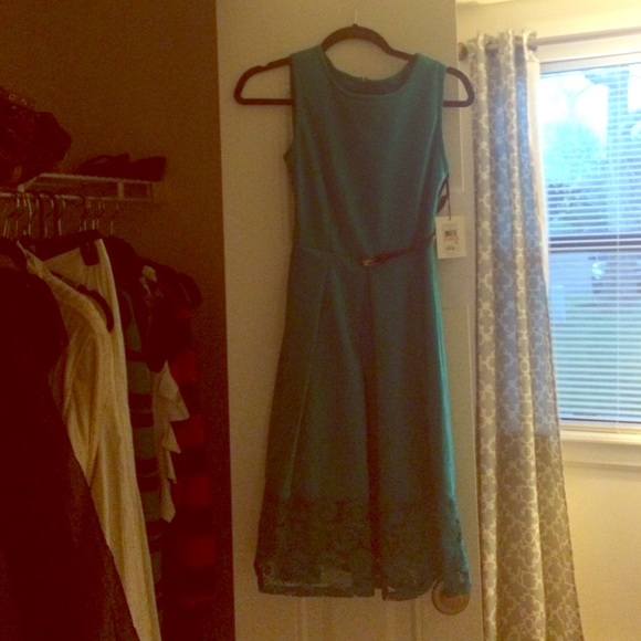 Turquoise Calvin Klein dress