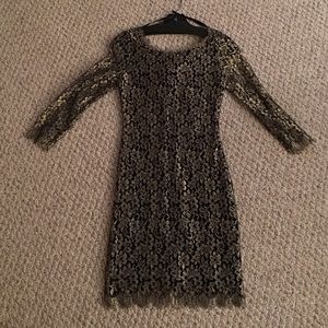 DVF Zarita Gold Lace Dress Size 0R