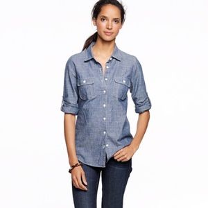 J Crew Factory two-pocket chambray shirt