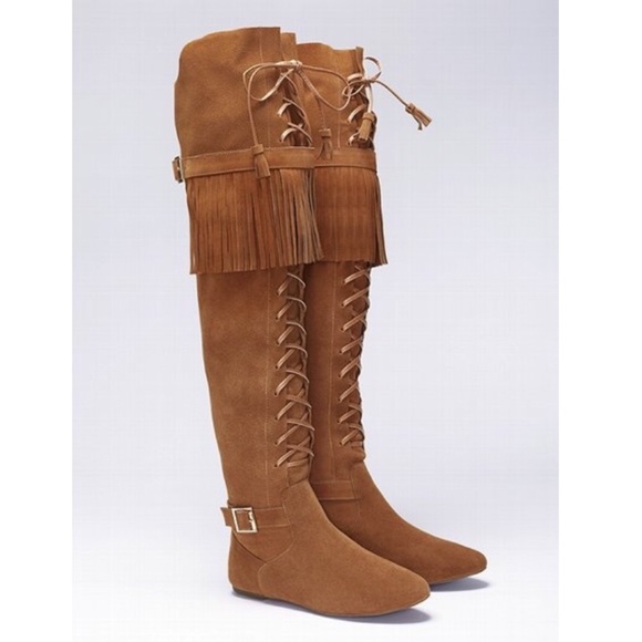 Colin Stuart Suede Fringe Boots size 6