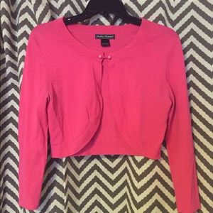 Jessica Howard Pink Crop Sweater 3/4 Sleeve Small