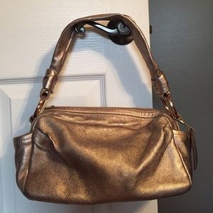 Authentic Rose Gold Leather Coach Purse