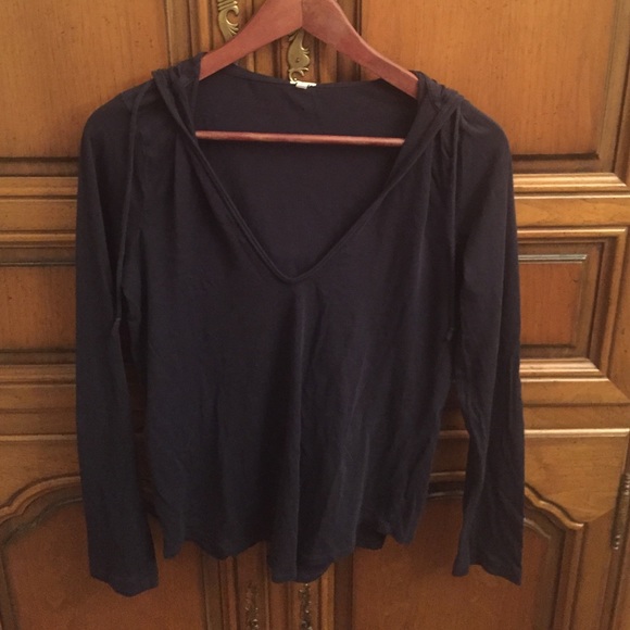 JCrew black hooded long sleeved tshirt