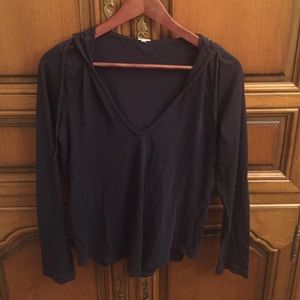 JCrew black hooded long sleeved tshirt