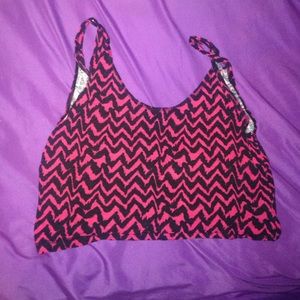 Pink Zig Zag Crop Top