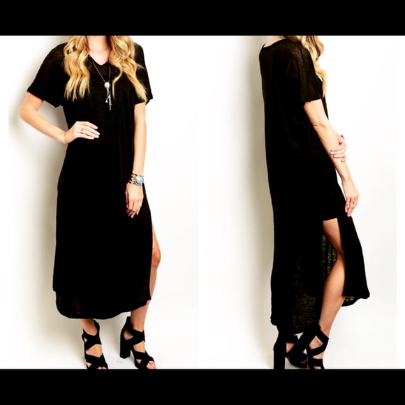 ❗️Black Linen Maxi Tunic Slip Dress RESTOCKED - Picture 2 of 3