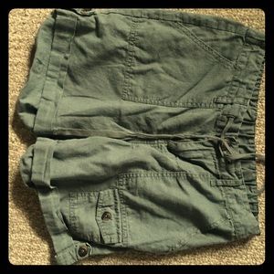 Linen cargo shorts
