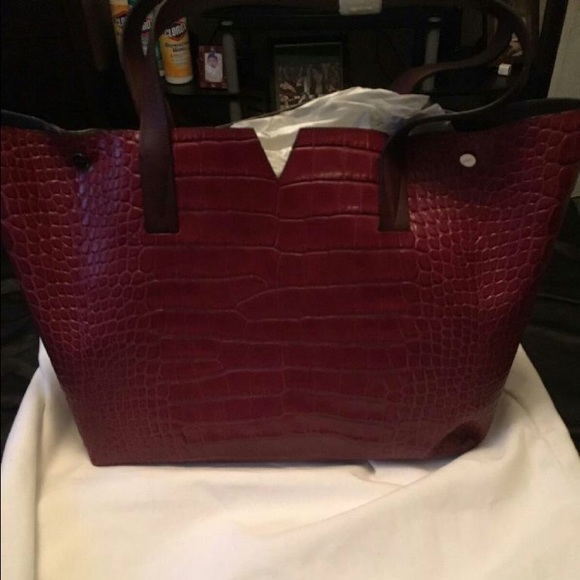 SOLD$$$Vince "Croc Embossed Leather Tote"