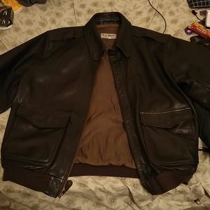 A thick leather jacket