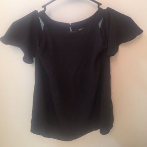 Black open shoulder top