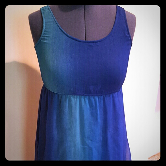 High low blue dress