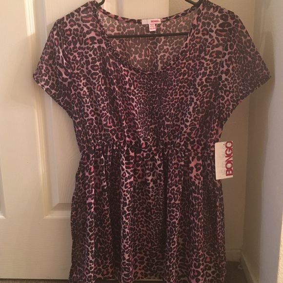 Animal print see through shirt