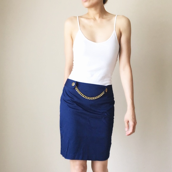 Dresses & Skirts - ✳️SALE Cobalt blue skirt with gold metal chain