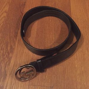Black Leather Gucci Belt