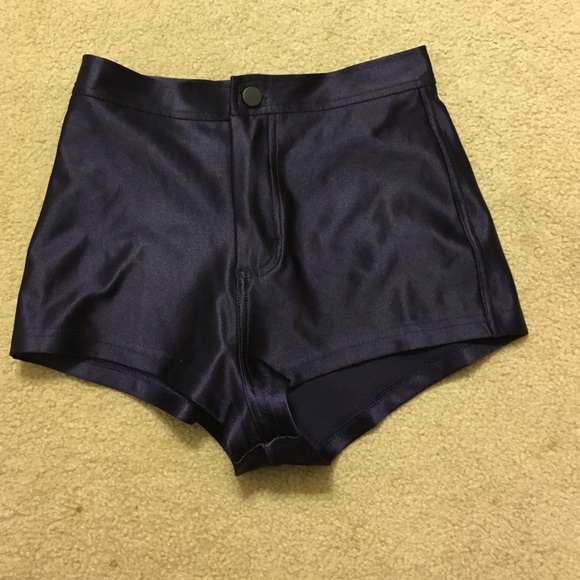 Purple disco shorts
