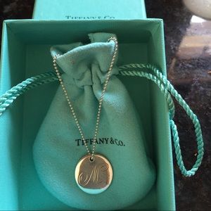 Tiffany letter M pendant and necklace