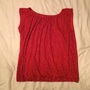 Chevron cap sleeve top