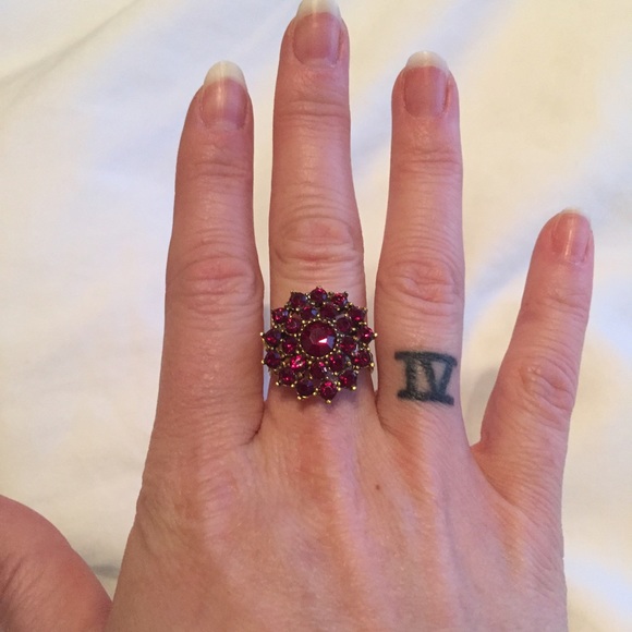 Ruby red cocktail ring