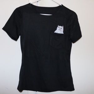 NWOT Pocket Tee Cat Shirt