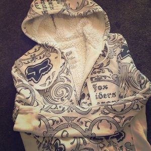 Fox girls fleece-lined zip up hoodie size Small