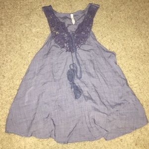 Navy blue floral tank