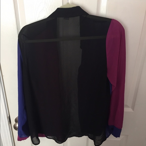 Color block sheer button up - Picture 3 of 3