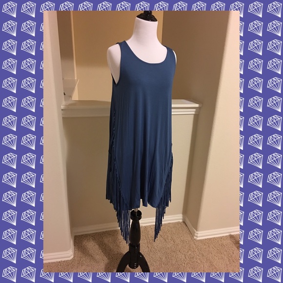 {LAST 3} SALE Sleeveless tunic dress w fringe - Picture 2 of 4