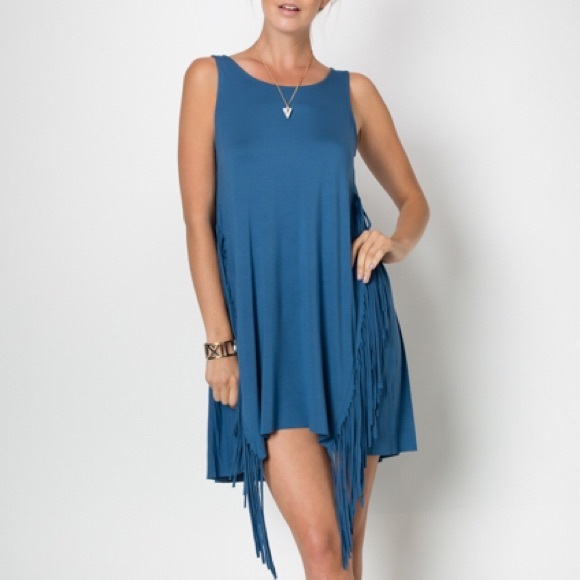 {LAST 3} SALE Sleeveless tunic dress w fringe - Picture 4 of 4