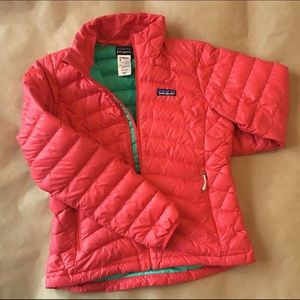 Patagonia Coral/Mint Down Sweater Jacket - Size XS